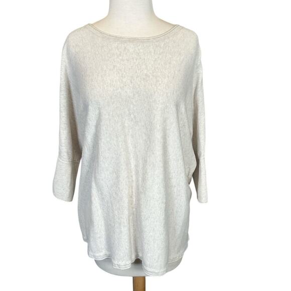 J.Jill 100% Cotton Sweater Heather Gray Size Medium 3/4 Sleeve Boat Neck Casual - Picture 5 of 10